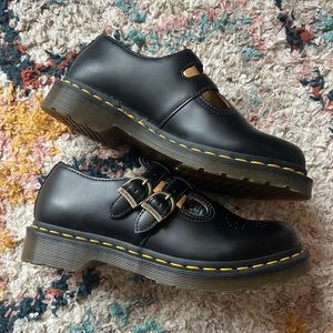 Black Dr. Marten Smooth Leather Mary Jane Shoes🖤